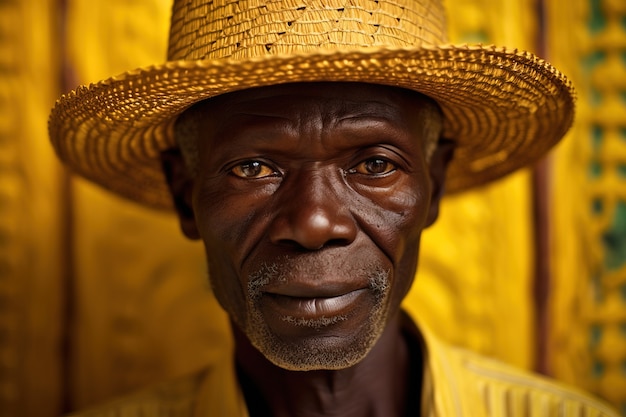 Photo gratuite portrait d'un homme vêtu de jaune