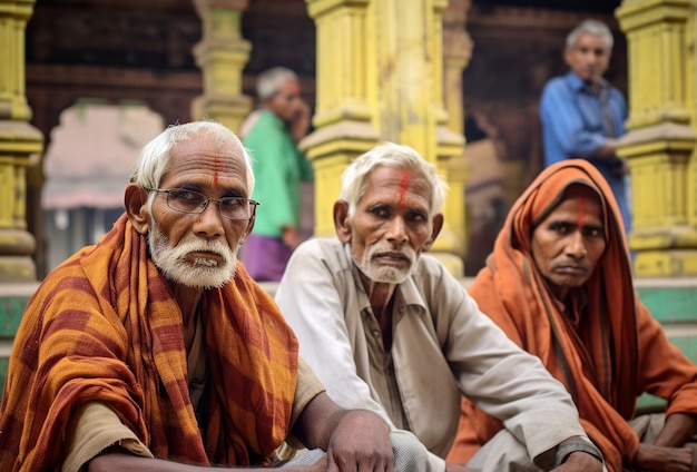 Photo gratuite portrait d'hommes indiens