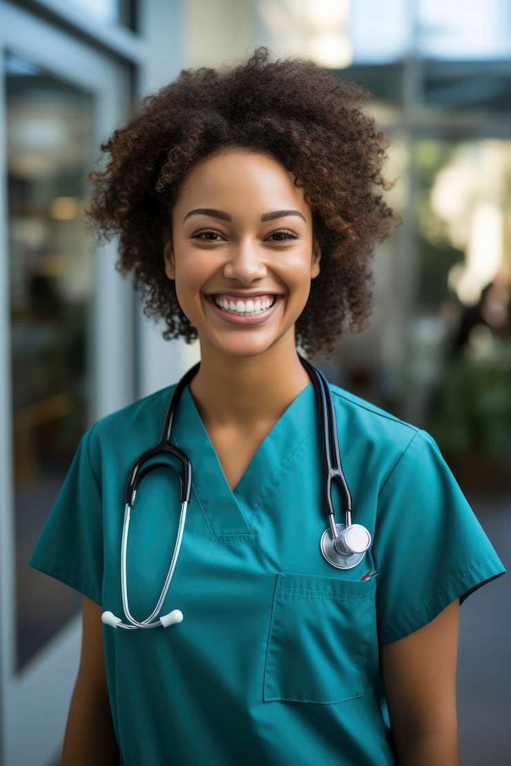 Photo gratuit portrait d'infirmière à l'hôpital