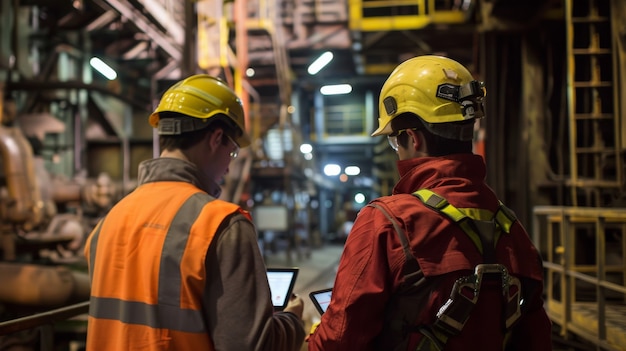 Photo gratuite portrait d'ingénieurs pendant les heures de travail sur le chantier