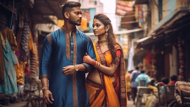 Portrait de jeune couple indien