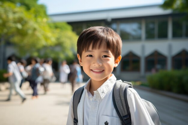 Portrait de jeune étudiant fréquentant l'école