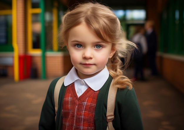 Portrait d'une jeune étudiante à l'école