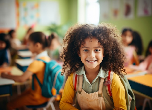 Portrait d'une jeune étudiante qui fréquente l'école