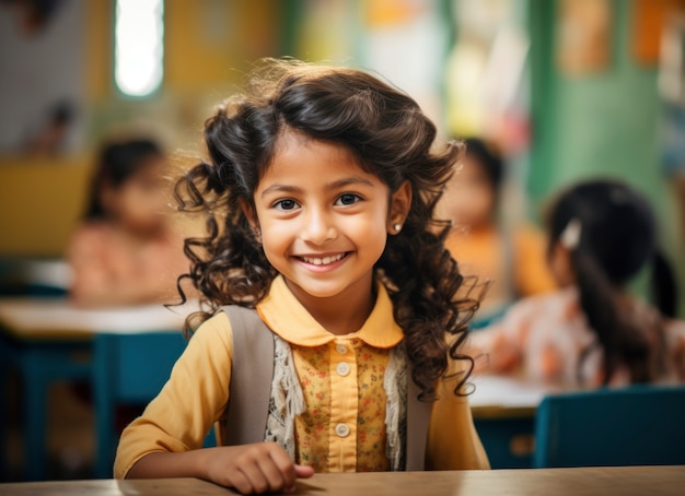 Portrait d'une jeune étudiante qui fréquente l'école