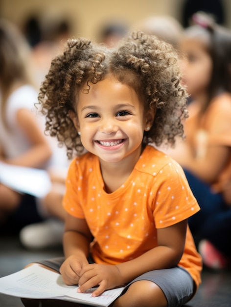 Portrait d'une jeune étudiante qui fréquente l'école
