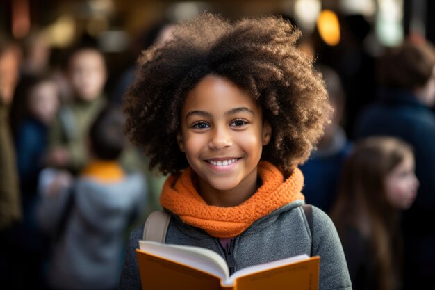 Portrait d'une jeune étudiante qui fréquente l'école