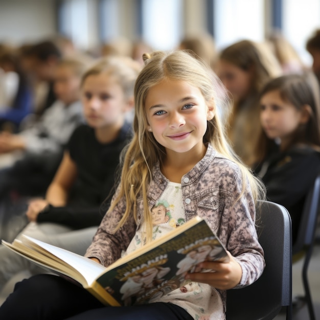 Photo gratuite portrait d'une jeune étudiante qui fréquente l'école