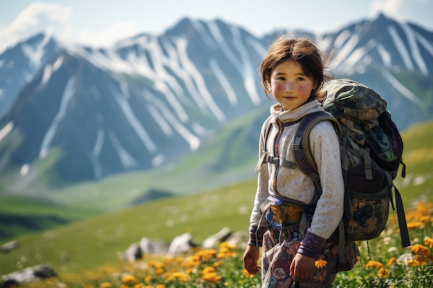 Photo gratuite portrait d'une jeune fille avec des vêtements asiatiques traditionnels