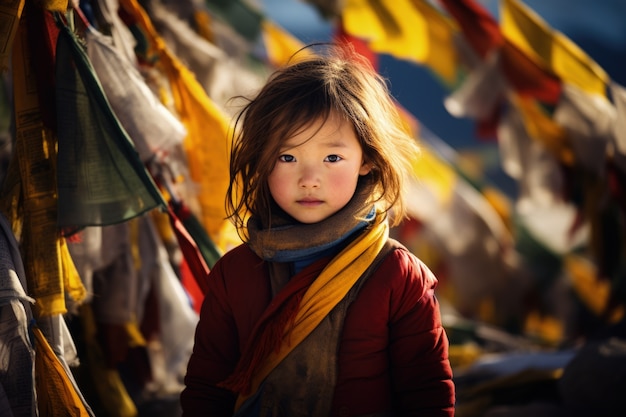 Photo gratuite portrait d'une jeune fille avec des vêtements traditionnels