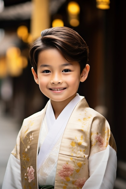 Portrait de jeune garçon asiatique