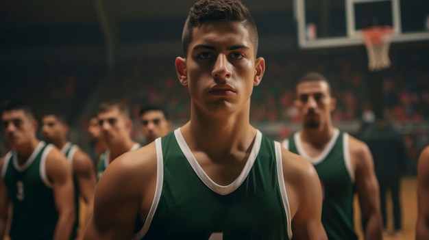 Photo gratuite portrait d'un jeune joueur de basket