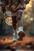 Photo gratuite portrait d'un jeune joueur pratiquant le tennis