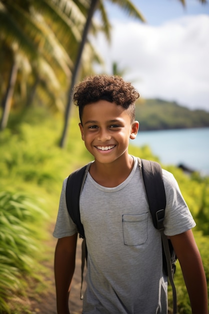 Photo gratuite portrait de jeune petit garçon