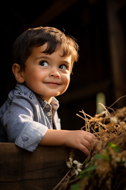 Photo gratuite portrait de jeune petit garçon