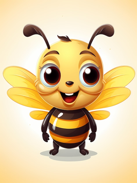 Portrait d'une jolie abeille animée