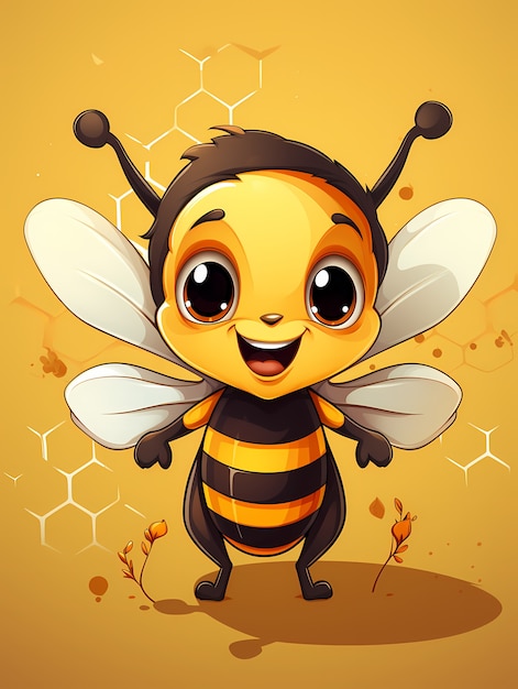 Photo gratuite portrait d'une jolie abeille animée