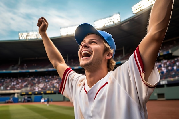 Portrait de joueur de baseball plan moyen