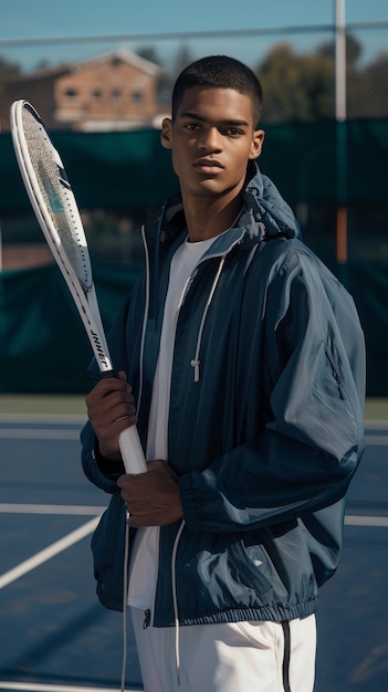 Photo gratuite portrait d'un joueur de tennis