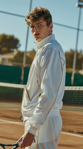 Photo gratuite portrait d'un joueur de tennis