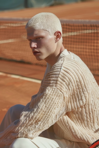 Photo gratuite portrait d'un joueur de tennis