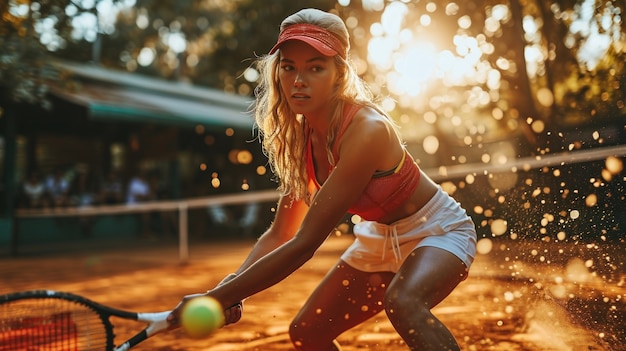 Portrait d'une joueuse de tennis athlétique