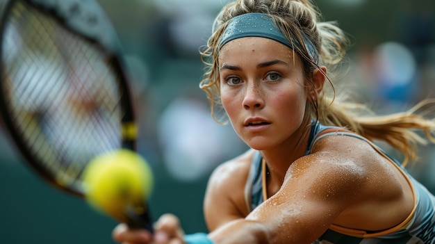 Portrait d'une joueuse de tennis athlétique