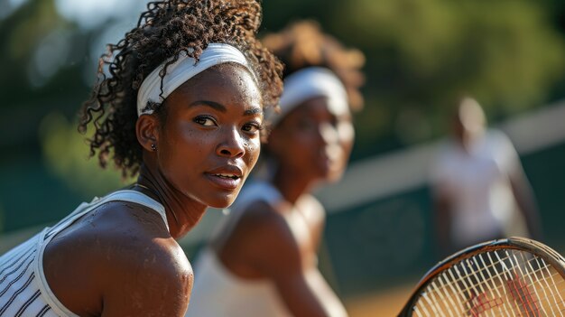 Portrait d'une joueuse de tennis athlétique