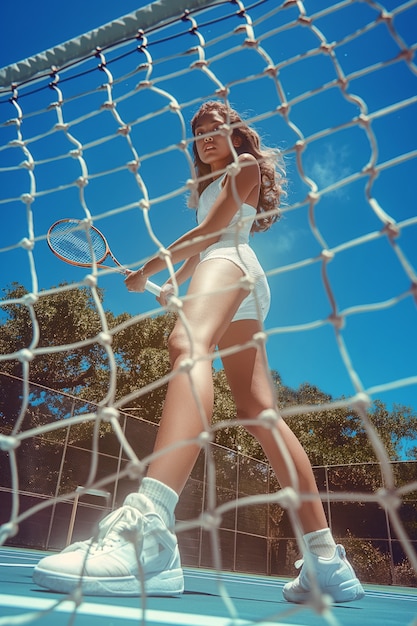 Photo gratuite portrait d'une joueuse de tennis