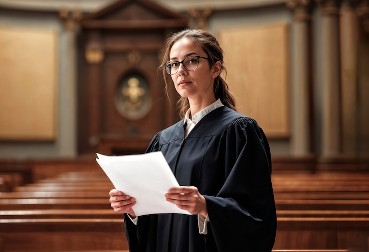 Photo gratuit portrait d'une juge pour la journée internationale des femmes juges