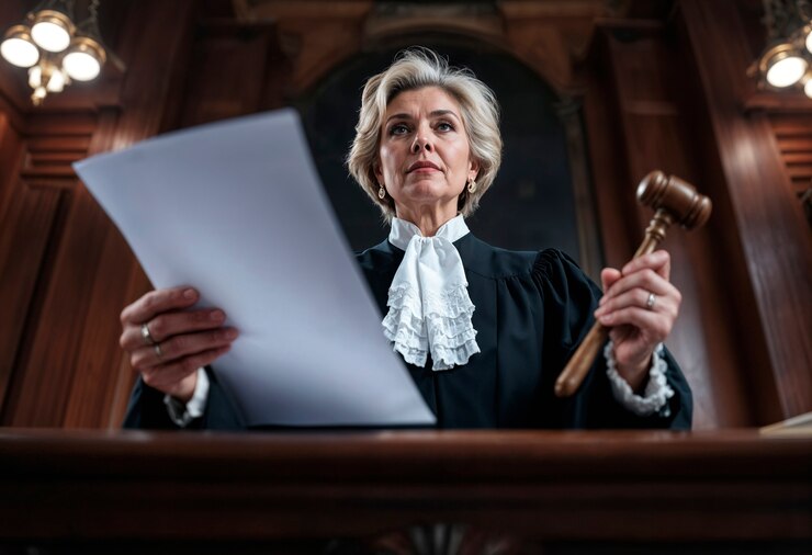 Photo gratuit portrait d'une juge pour la journée internationale des femmes juges