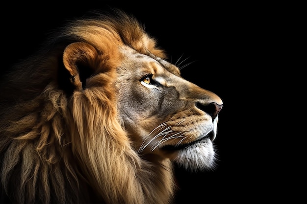 Portrait d'un lion généré par l'IA