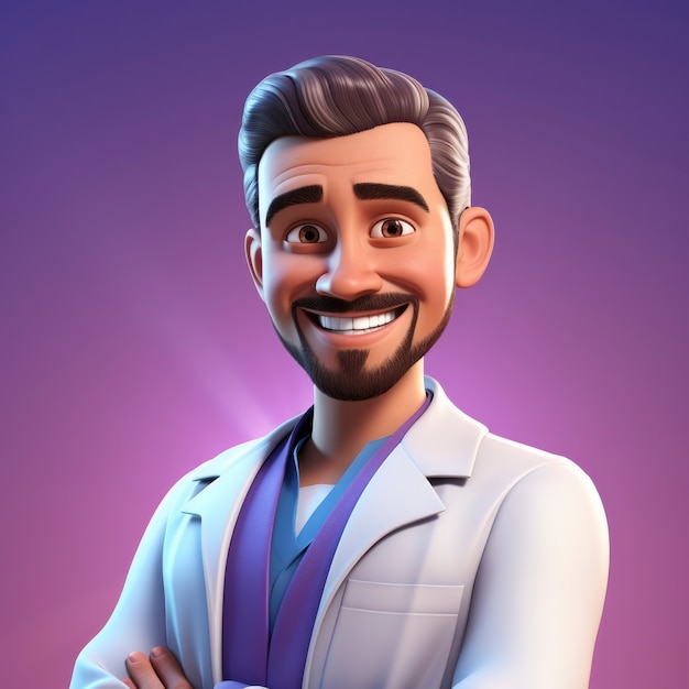 Photo gratuite portrait d'un médecin masculin en 3d