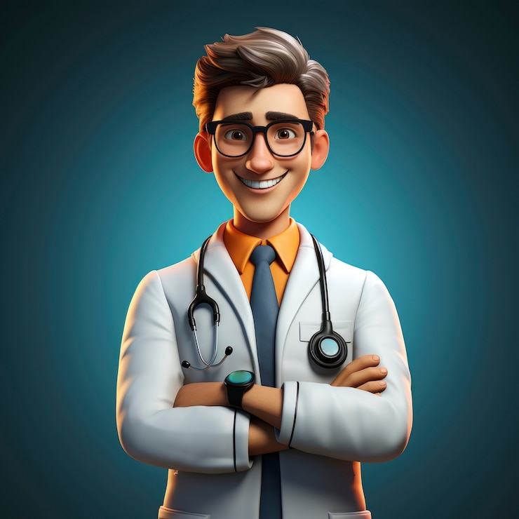 Photo gratuit portrait d'un médecin masculin en 3d