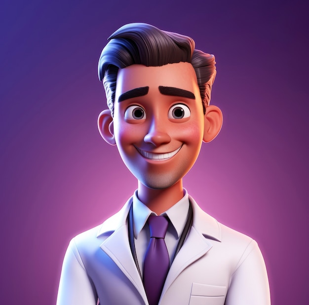 Photo gratuite portrait d'un médecin masculin en 3d