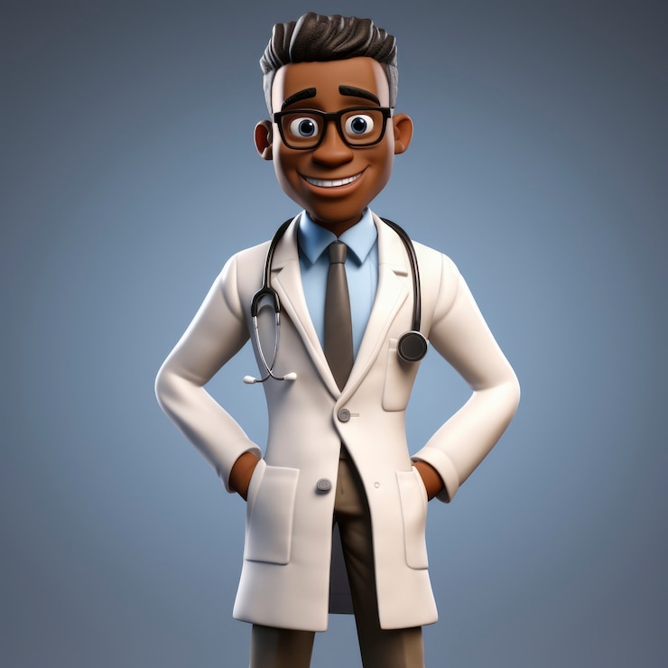 Photo gratuit portrait d'un médecin masculin en 3d
