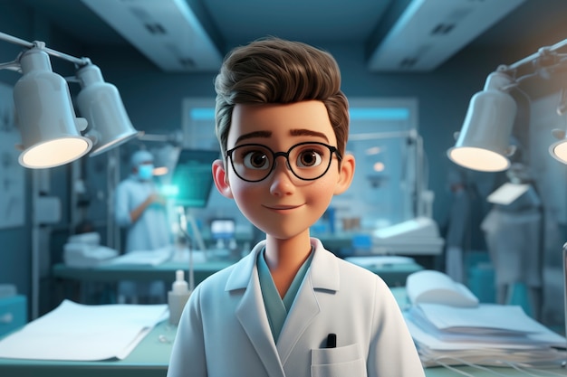 Photo gratuite portrait d'un médecin masculin en 3d