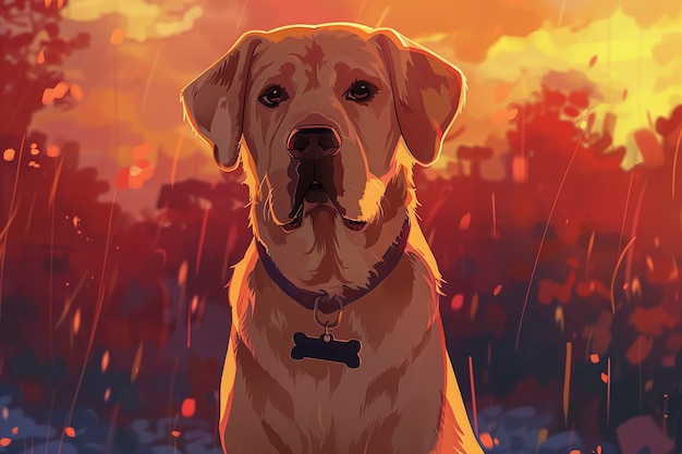 Photo gratuite portrait d'un mignon chien dans le style anime