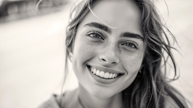 Portrait monochrome d'une femme montrant la vulnérabilité et l'acceptation de soi.