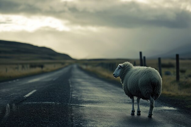 Portrait de mouton avec espace de copie