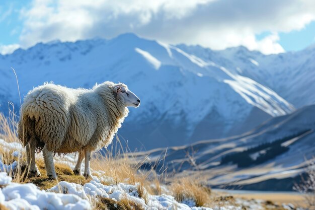 Portrait de mouton avec espace de copie