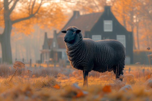 Portrait de mouton noir