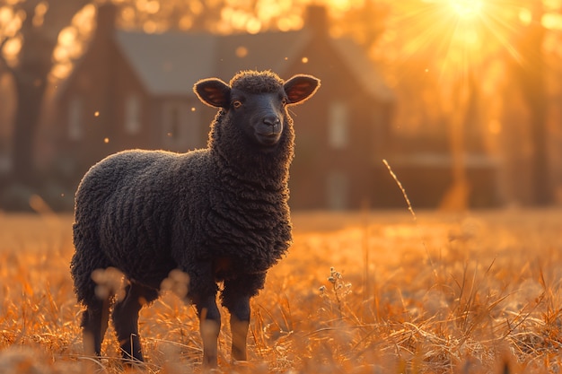 Photo gratuite portrait de mouton noir