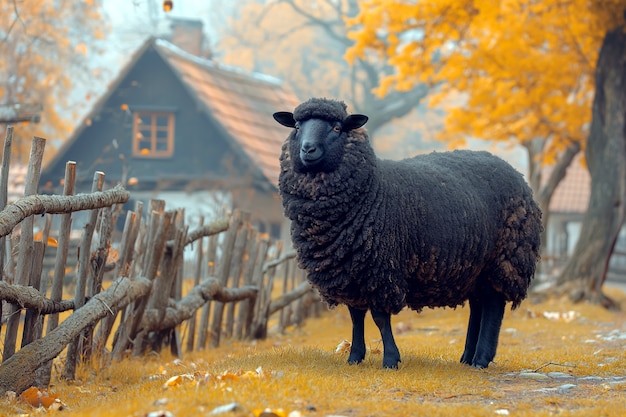Portrait de mouton noir