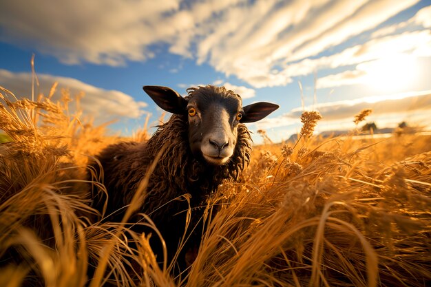 Portrait de mouton noir