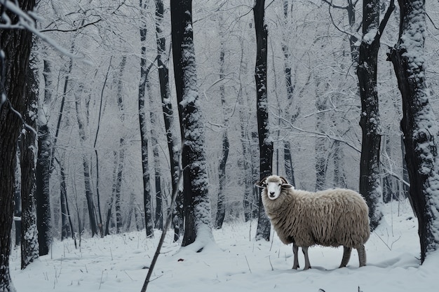 Photo gratuite portrait de moutons dans la nature