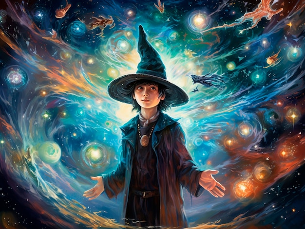 Photo gratuite portrait of fantasy wizard character