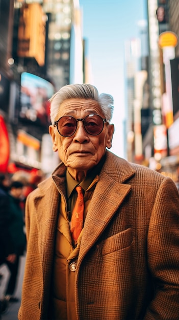 Photo gratuite portrait d'une personne au cours de la vie quotidienne à new york