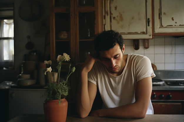 Photo gratuite portrait d'une personne souffrant de dépression