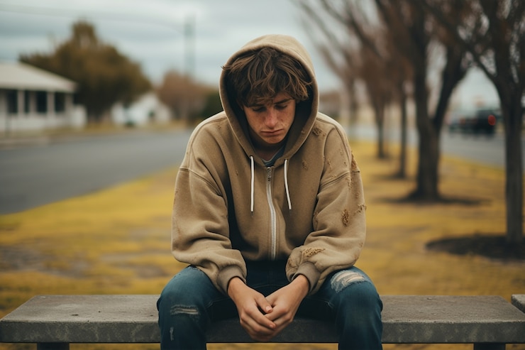 Photo gratuit portrait d'une personne souffrant de dépression